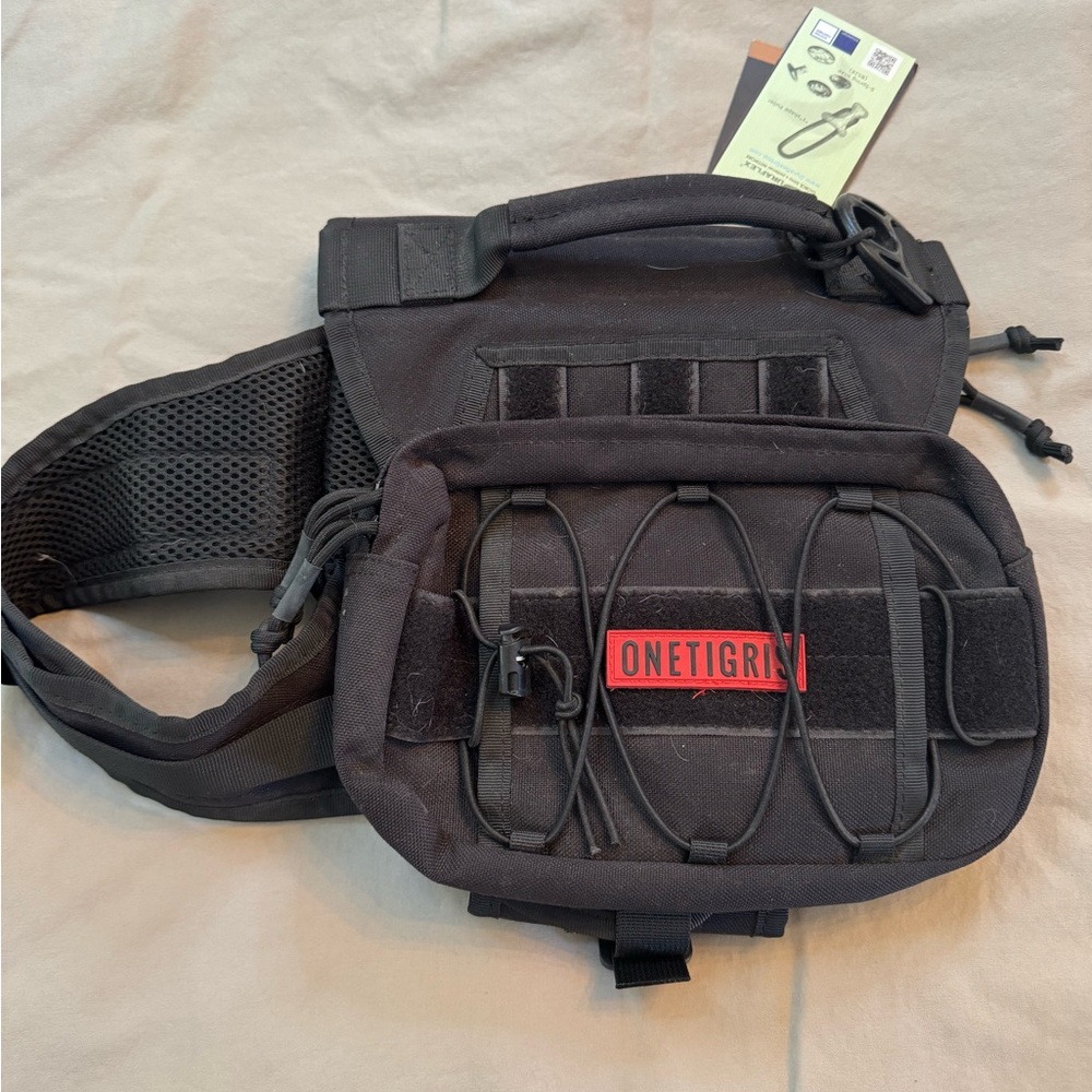 OneTigris Black Tactical Dog Harness - size medium
